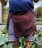 Gardeners Tool Belt with Removable Pockets. Chestnut Brown Canvas