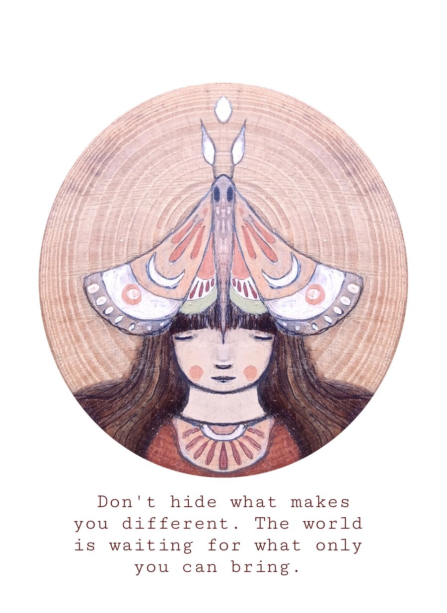 A5 art print- Moth Girl.