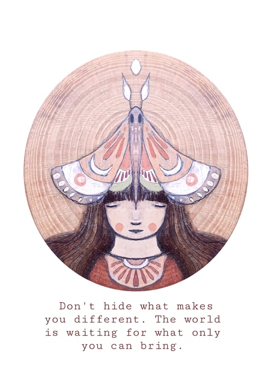 A5 art print- Moth Girl.