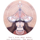 A5 art print- Moth Girl.