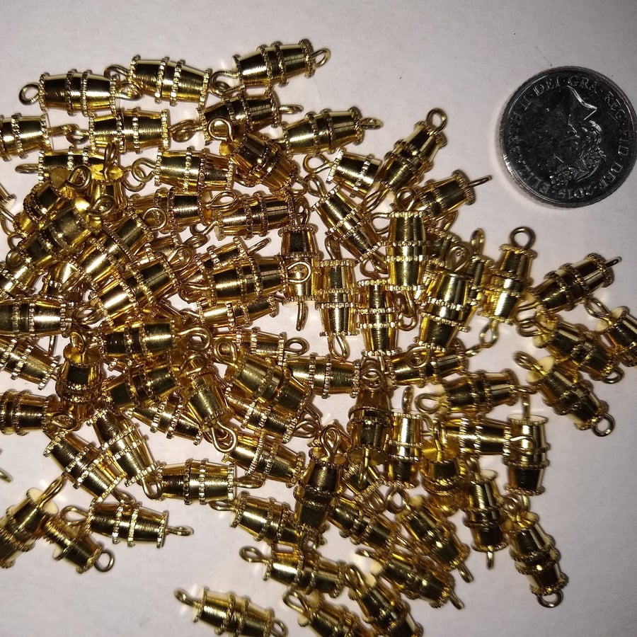 Necklace Barrel Standard Clasps Gold Plate Silver Plate x 10