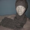 Hand knitted Ladies Beret  & Scarf Set 