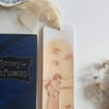 Hand printed  book mark 'Girl and Birds'