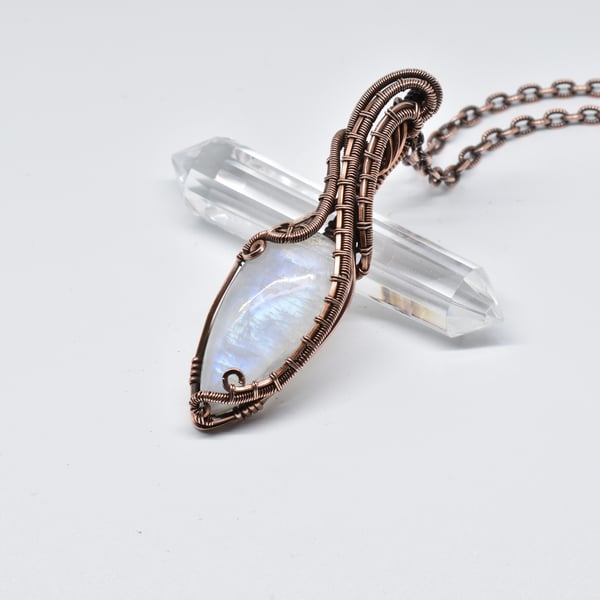 Moonstone and Copper Gothic Style Pendant