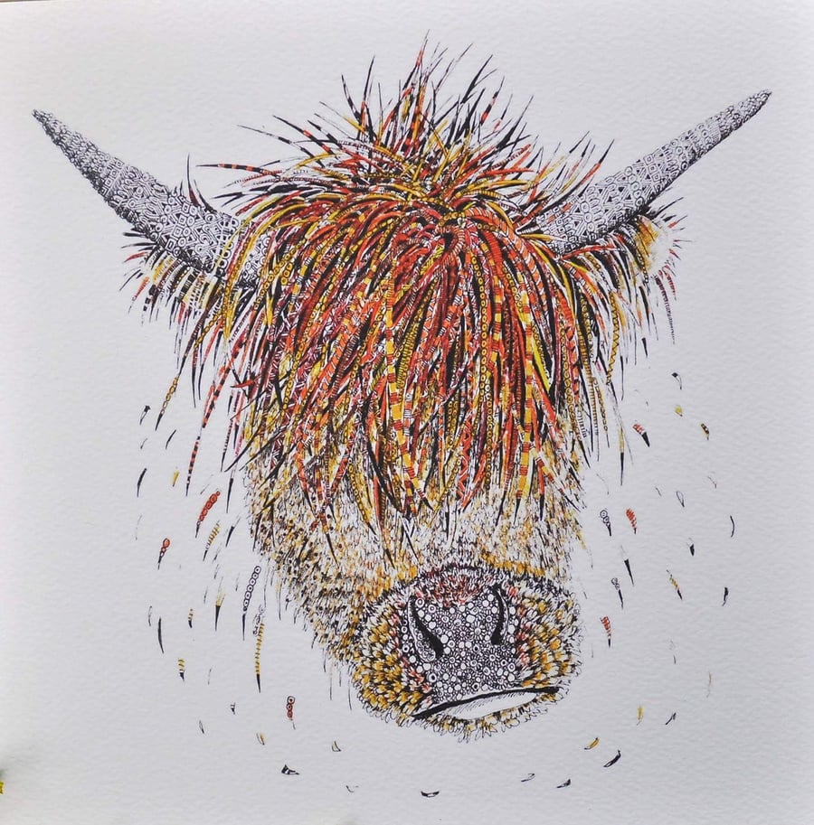 Highland Cow Print 12 x 15'' mounted, ready to frame