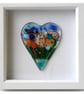 Flower Garden Heart in Box Frame Fused Glass Picture 010  - Image 3