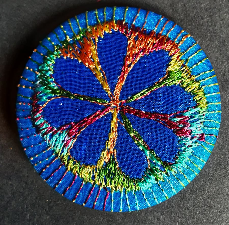 45mm Multicoloured Heart Textile Badge 
