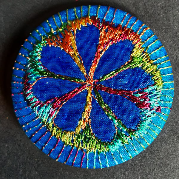 45mm Multicoloured Heart Textile Badge 
