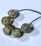 Handmade grey and white lamp work glass beads - Image 7