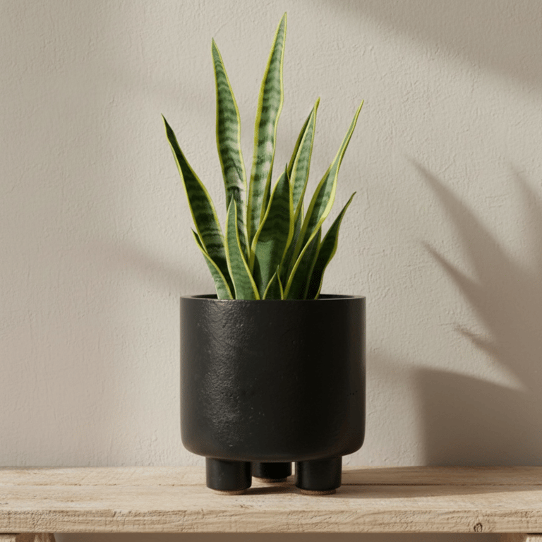 Large Black Three-Foot Plant Pot 15 cm