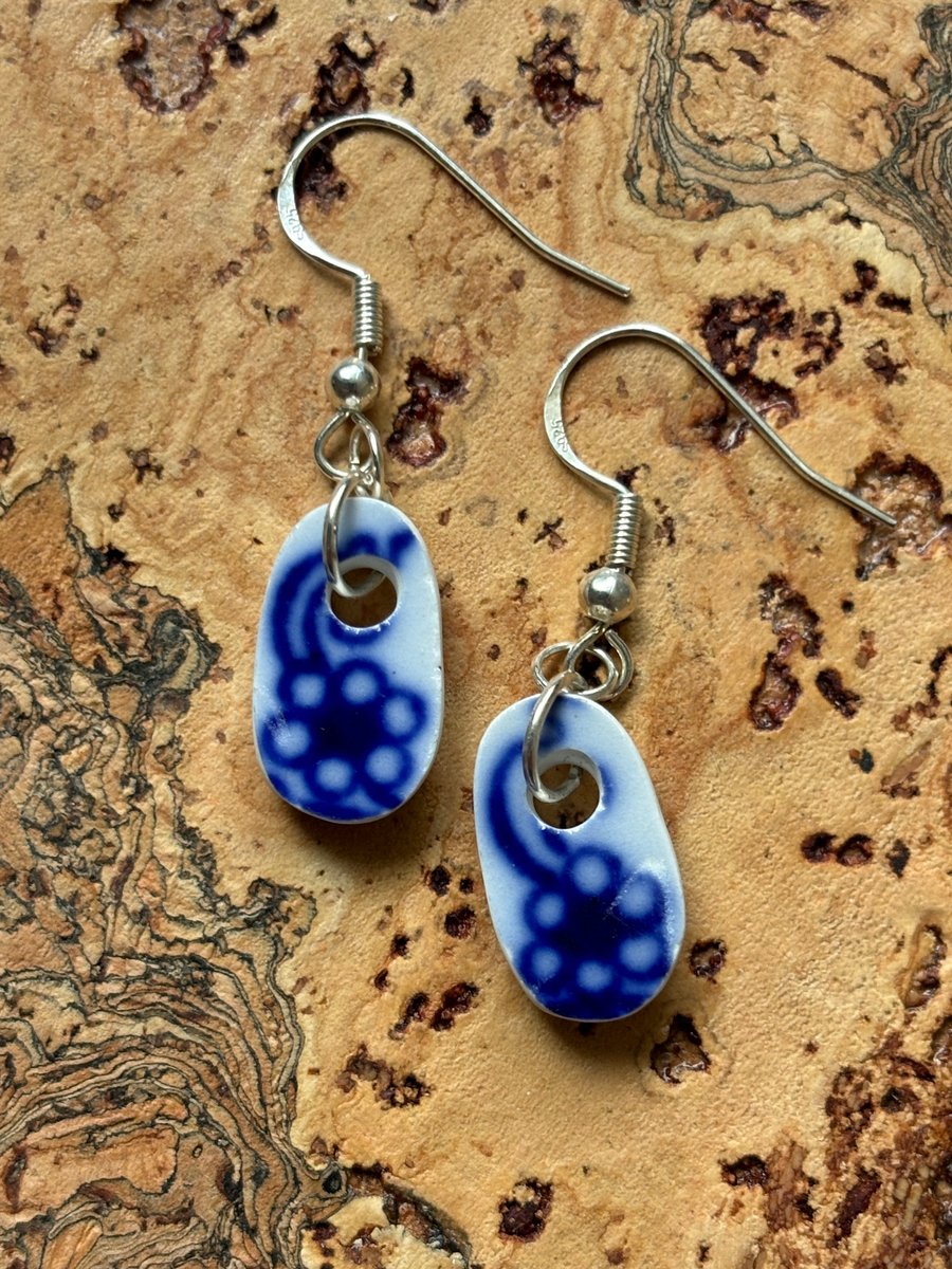 Handmade Ceramic Earrings One of a Kind Sterling Silver Eco Friendly Gifts