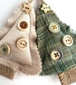 Mini Christmas Tree Hanging Decoration Duo in Green and Beige - Image 7