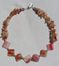 SALE - Orange Carnelian & Red Sardonyx Gemstone Statement Necklace "Savanna" - Image 7