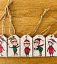 Set of 5 Wooden Christmas Gift Tags