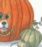 Limited Edition A4 Autumn Dog Art Print – "Jack-O'-Lantern" Pumpkin - Image 3