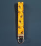 Cute Spider Print Wristlet Keyfob - Handmade Fabric Keyring - Image 1