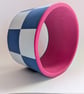 Dynamic blue colour block bangle with contrast orange and fuchsia  - Image 7