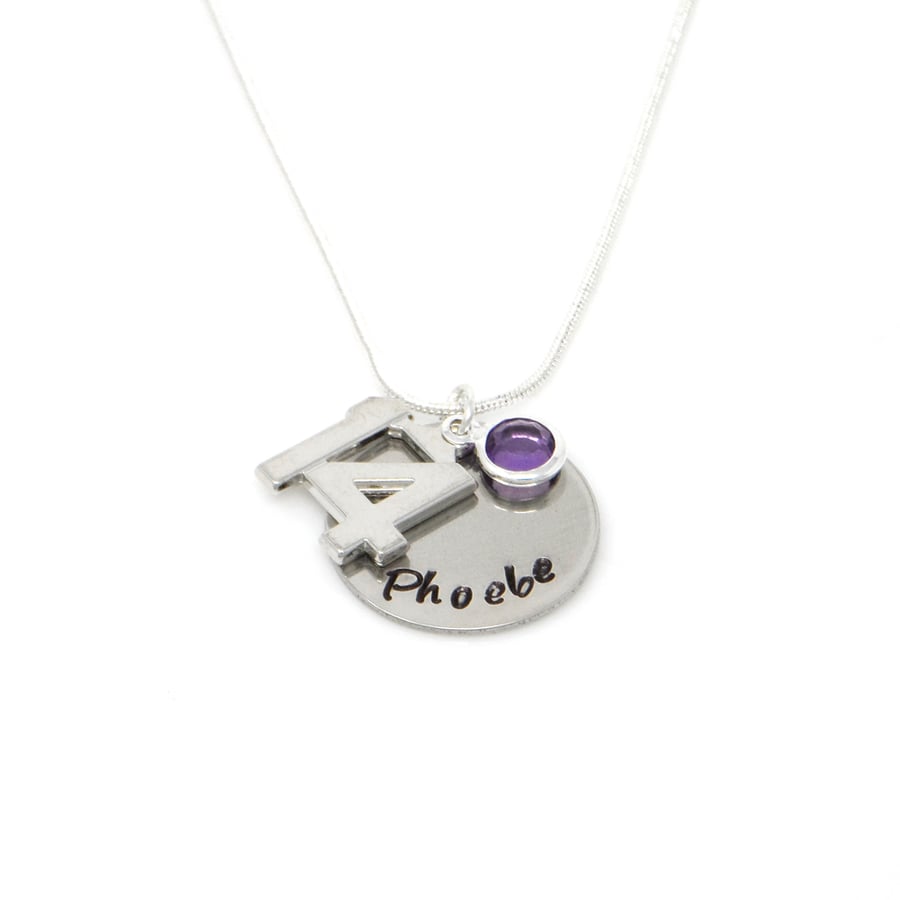 Personalised 14th Birthday Birthstone Necklace - Gift Boxed - Free Delivery