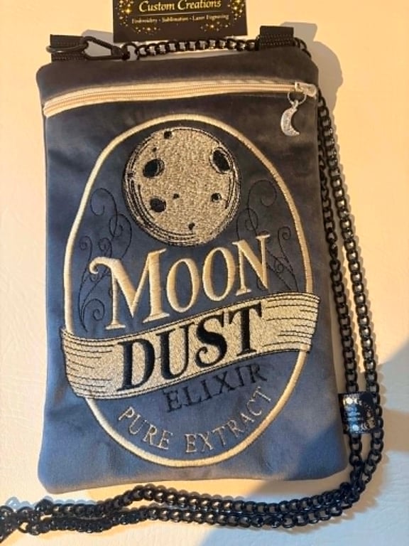 Embroidered Alchemist inspired Moon dust bag