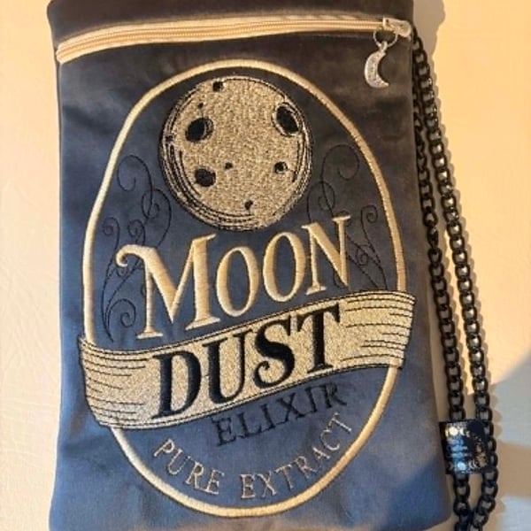 Embroidered Alchemist inspired Moon dust bag