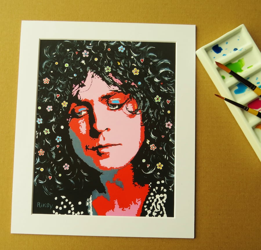 MARC BOLAN ART PRINT WITH MOUNT