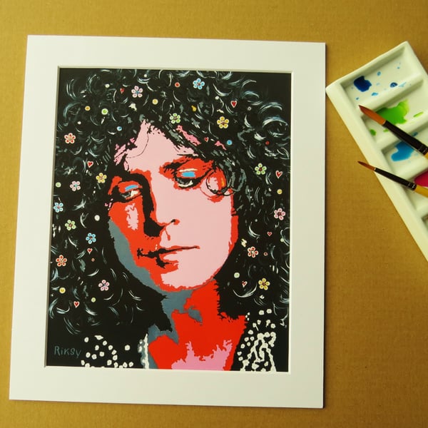 MARC BOLAN ART PRINT WITH MOUNT