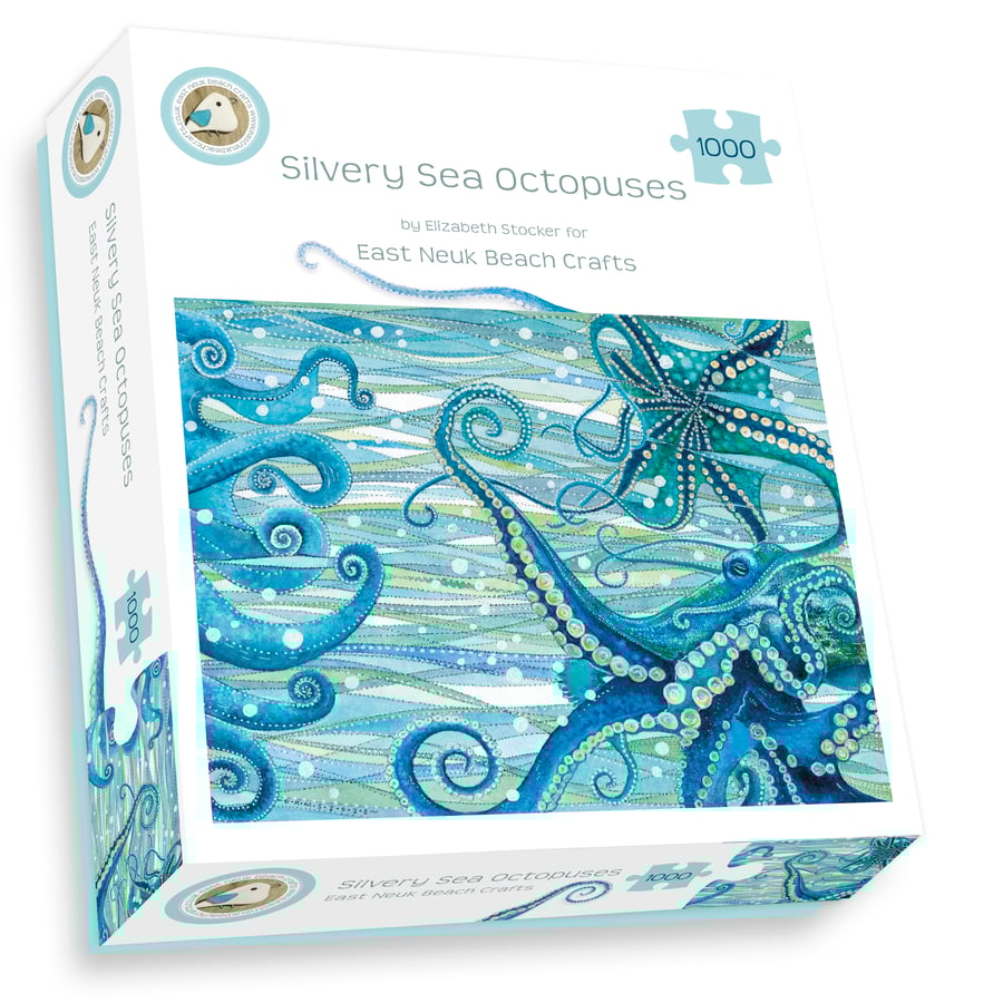 Octopus Jigsaw Puzzle - 1000 pieces - Watercolour Painting - Coastal Art Gift 