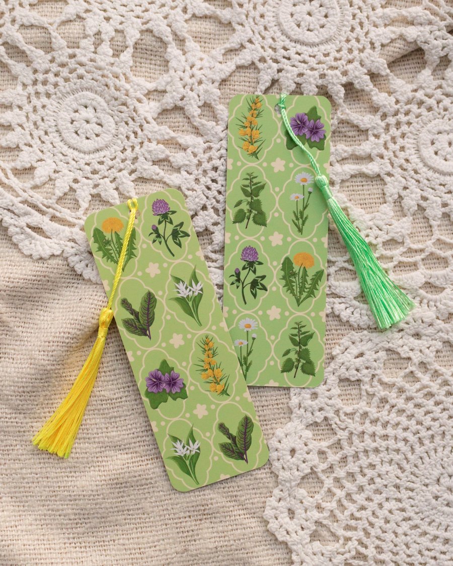 Spring Foraging Bookmark with Tassel