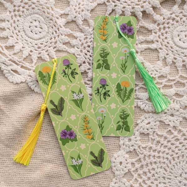 Spring Foraging Bookmark with Tassel