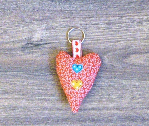 HEART KEYRING - soft tactile keyring