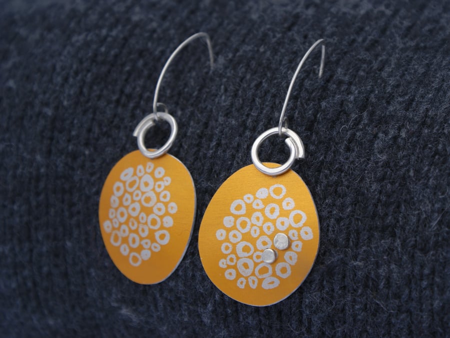 Coastal golden yellow drop earrings