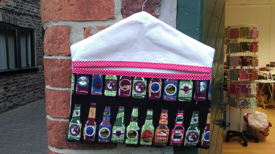 Beer Bottles Quilted Multi Use Bag - Pegs, Car Tidy, Nappy Holder etc.