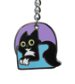 Tuxedo cat on chair keyring, Hard enamel sweet pastel keyring, Cat lover gift - Image 2