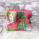 Cerise and green velvet coin purse