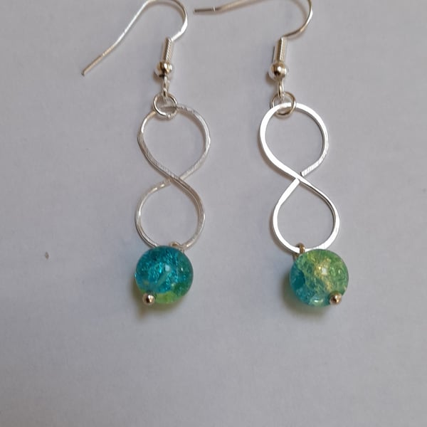 Metal and bead earrings 