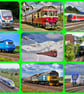 Mixed Modern Trains Greeting Card A5 Size 