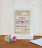 Anniversary card, hand-stitched, pretty, detailed, delicate, a card to keep - Image 1