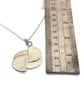 Geometric sterling silver semi circle handmade pendant - Image 2