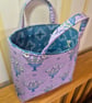 Fabric gift bag: floral display on lilac - Image 3