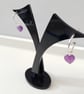Sterling Silver Hoop Earrings With Removable  Amethyst Heart Charm  - Image 5