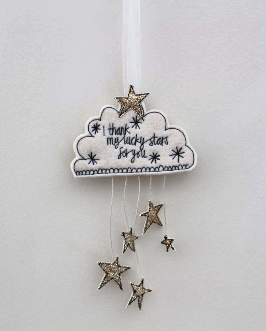 'I thank my lucky stars for you' - Hanging Decoration