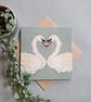 Swans card, Valentine's day, 13th Wedding Anniversary card, Lace Anniversary - Image 1