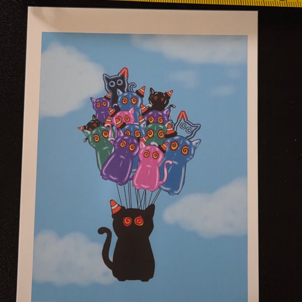 Nipfest Balloon cat sky iron on