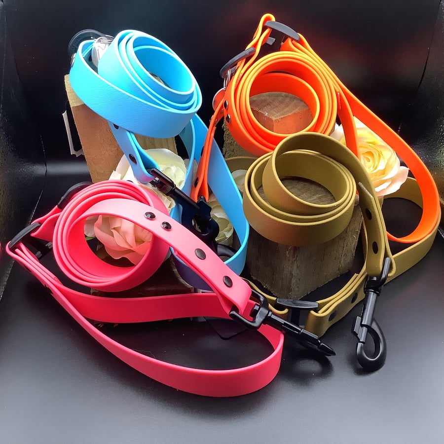Beta Biothane dog lead with swivel clasp in 4 beautiful colours. 4ft as standard