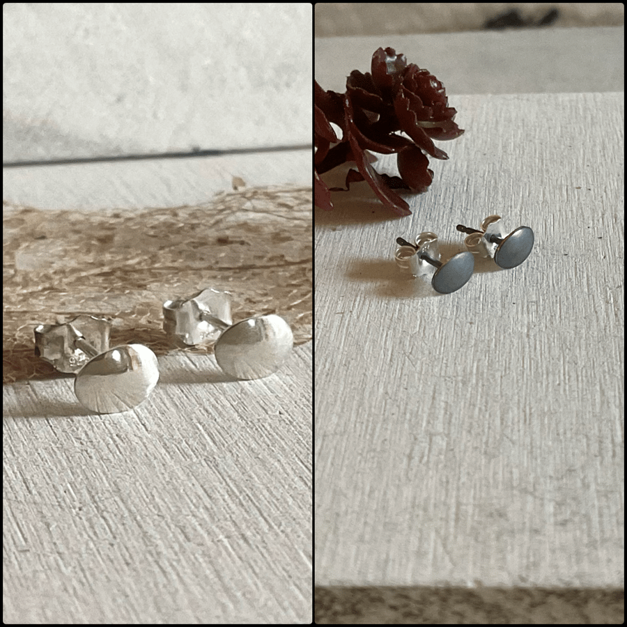 Mini polished silver studs 