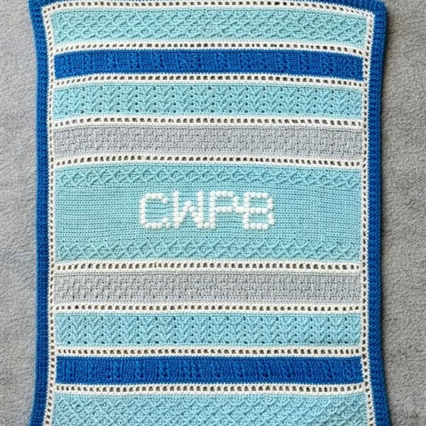Handmade Personalised Crochet Baby Blanket - New Baby Keepsake