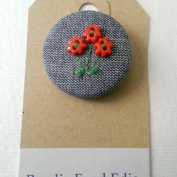 Hand Embroidered Posy Badge