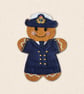 WREN Officer Gingerbread Decoration - Embroidered Royal Navy Character