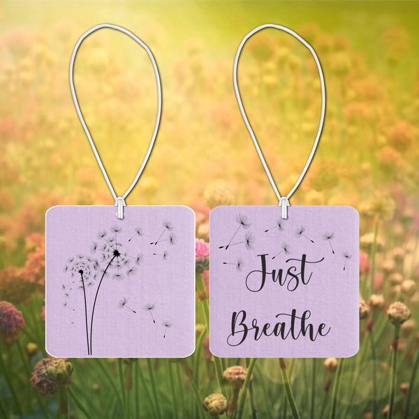 Air Freshener, for car or home, just breathe, dandelion flower, stocking filler