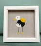 Cute, funky yellow bird embroidered picture. - Image 3